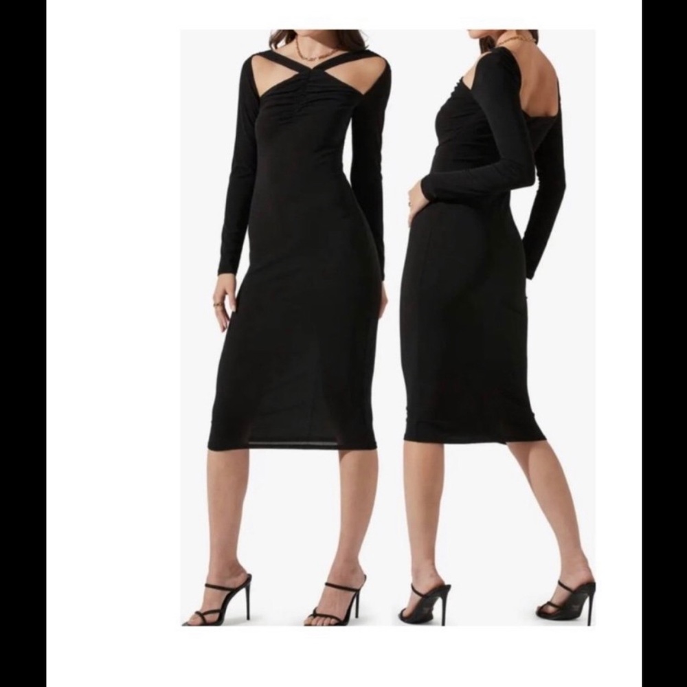 ASTR THE LABEL Cut Out Long Sleeve Bodycon Dress Size XS NWT